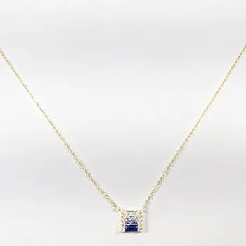 Elegant Vertical Bar Baguette CZ Gold Tone Silver Necklace