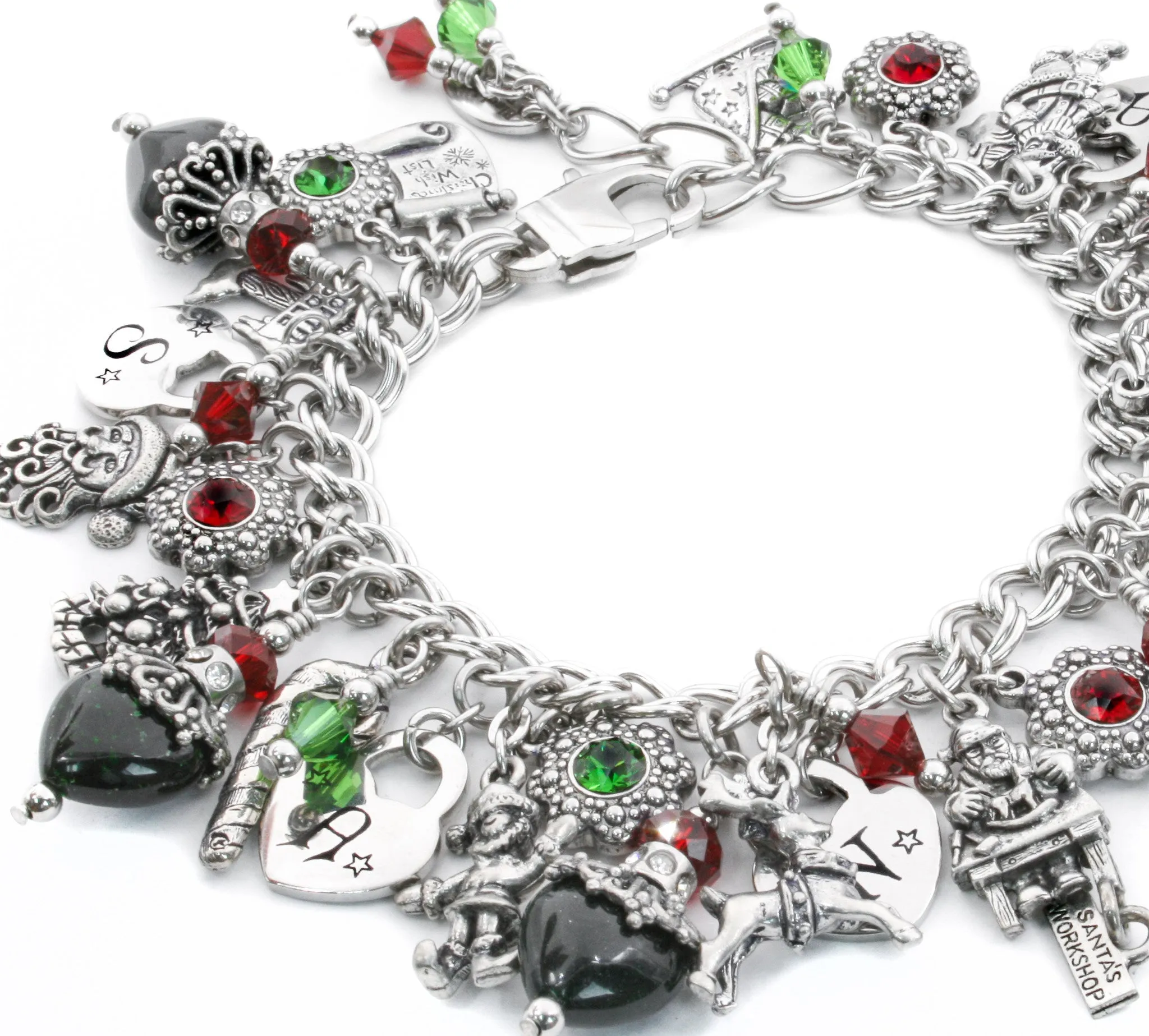 Emerald Santa Charm Bracelet