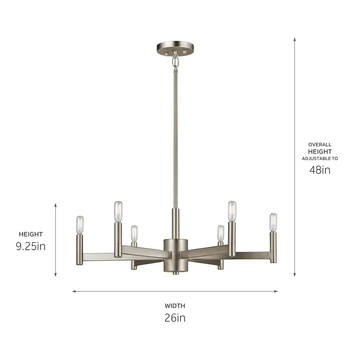 Erzo 26 In Chandelier Nickel finish