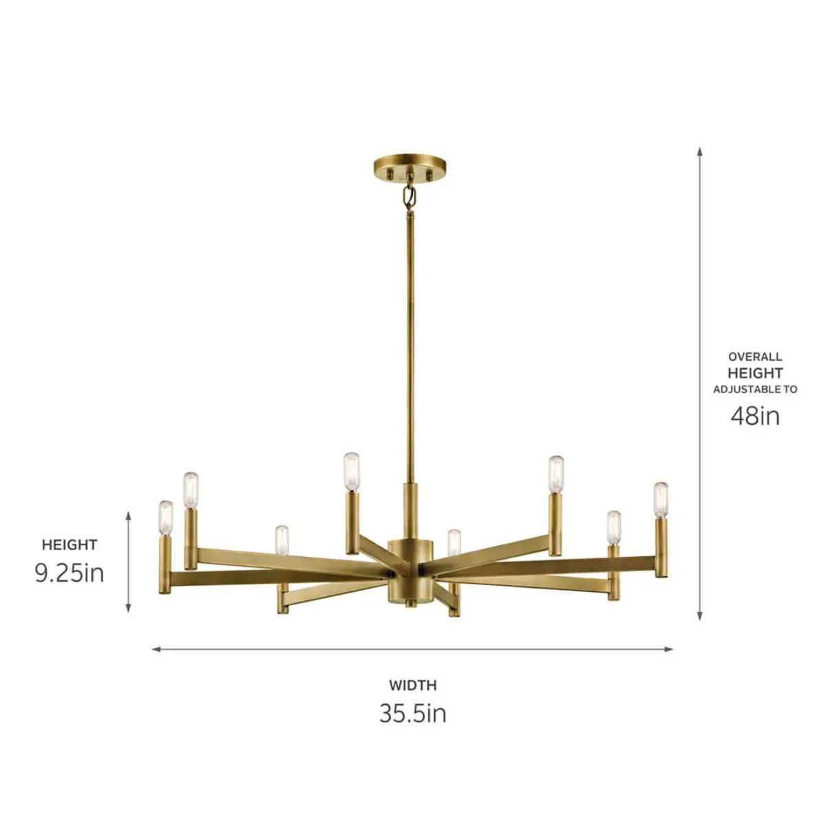 Erzo 36 In Chandelier Brass finish