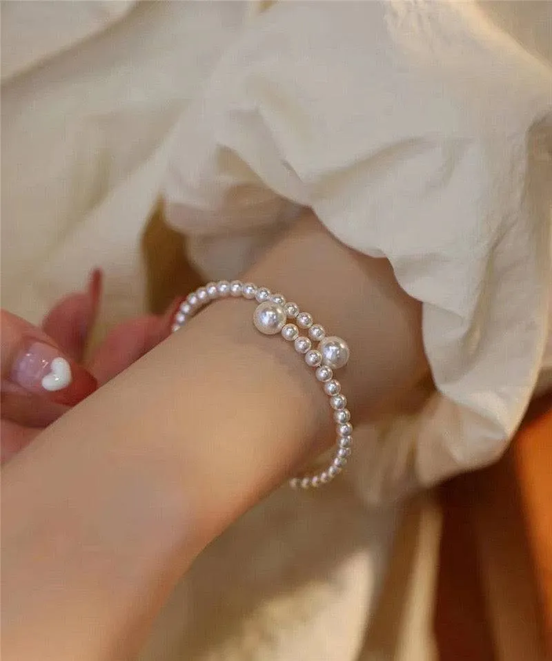 Eternal Embrace White Freshwater Pearl Bracelet