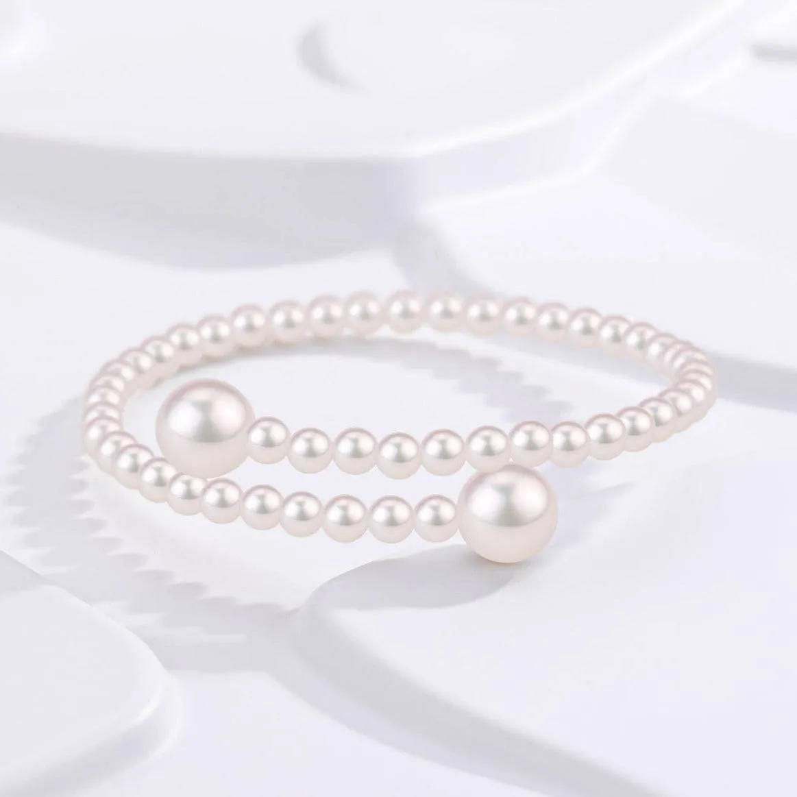 Eternal Embrace White Freshwater Pearl Bracelet