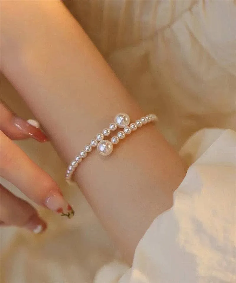 Eternal Embrace White Freshwater Pearl Bracelet