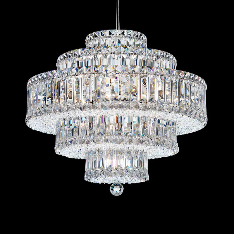 Extra Large Circle Multi-Layer Modern Light Luxury Crystal Chandelier for Living/ Dining Room/ Villa