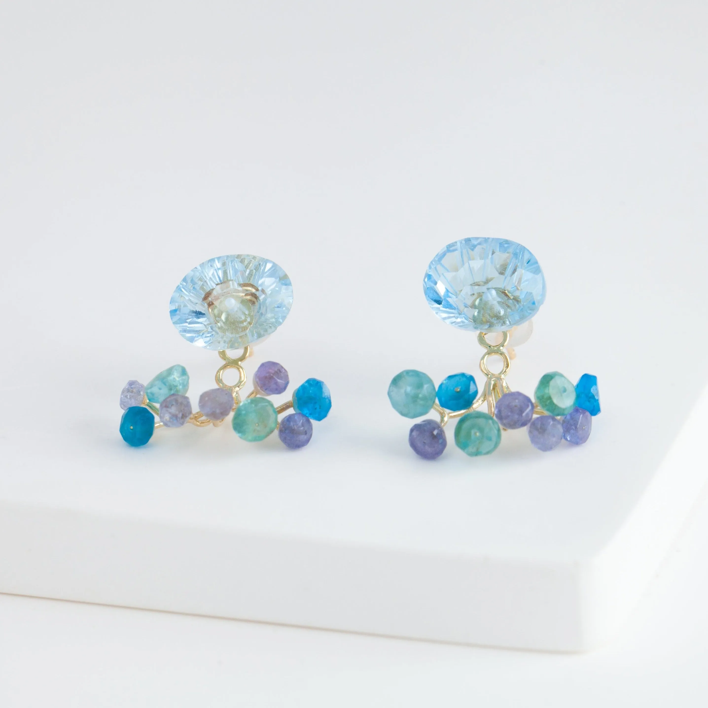 Fairy blue topaz and pearl earrings [limited edition]