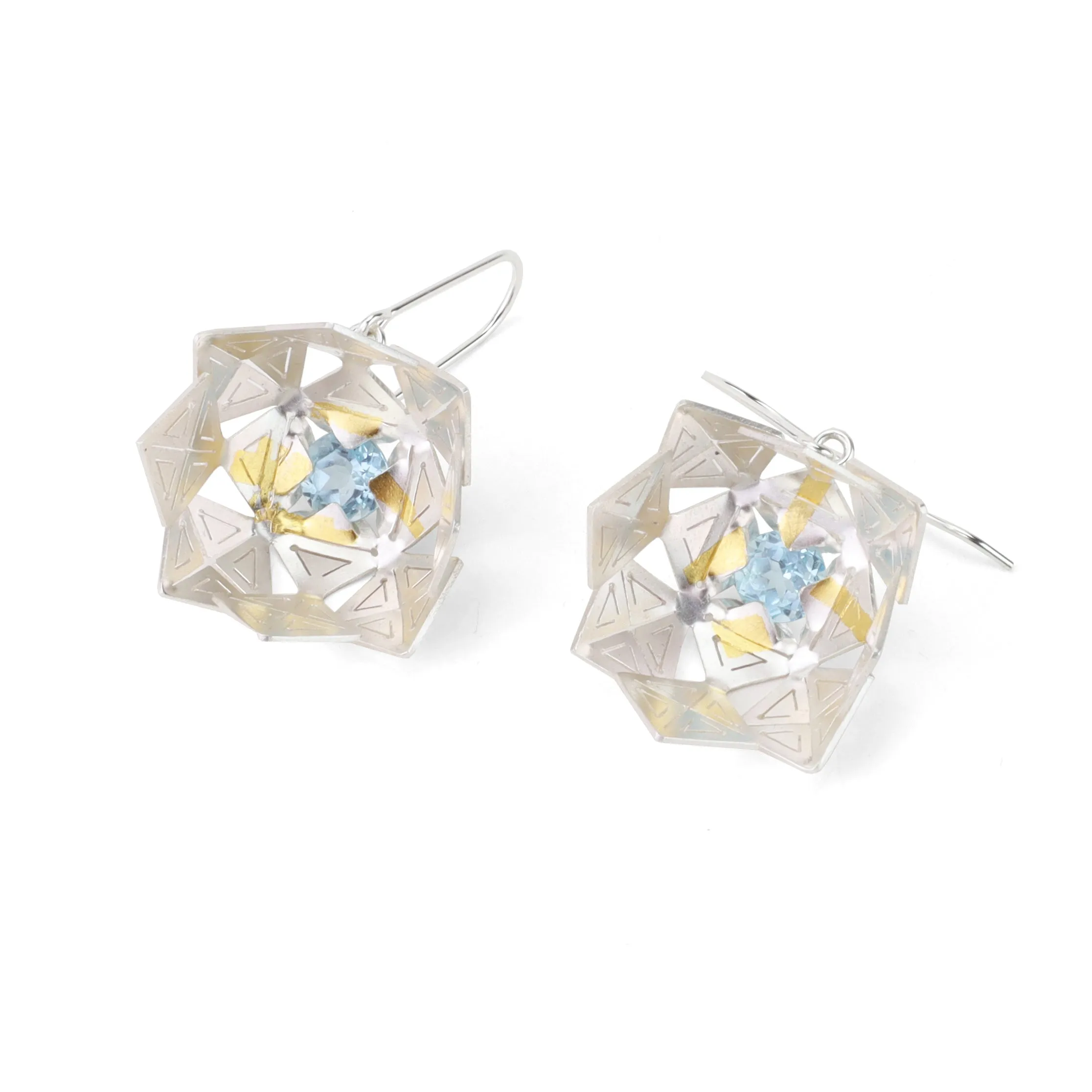 Flora Earrings with Blue Topaz by Sorrel Van Allen