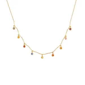 Frida, Multi Sapphire Necklace 18k Gold