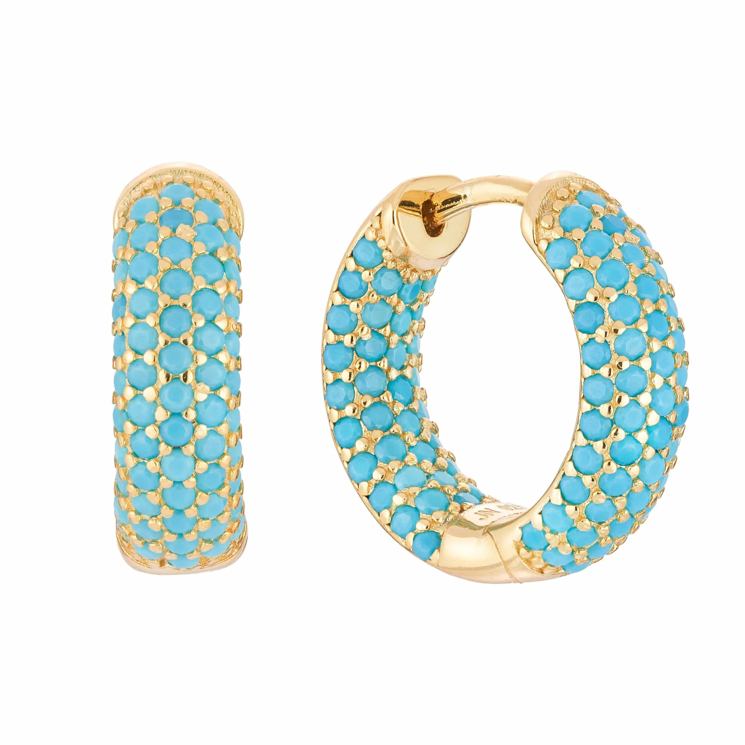 Frosted | Turquoise Huggie Hoop Earrings