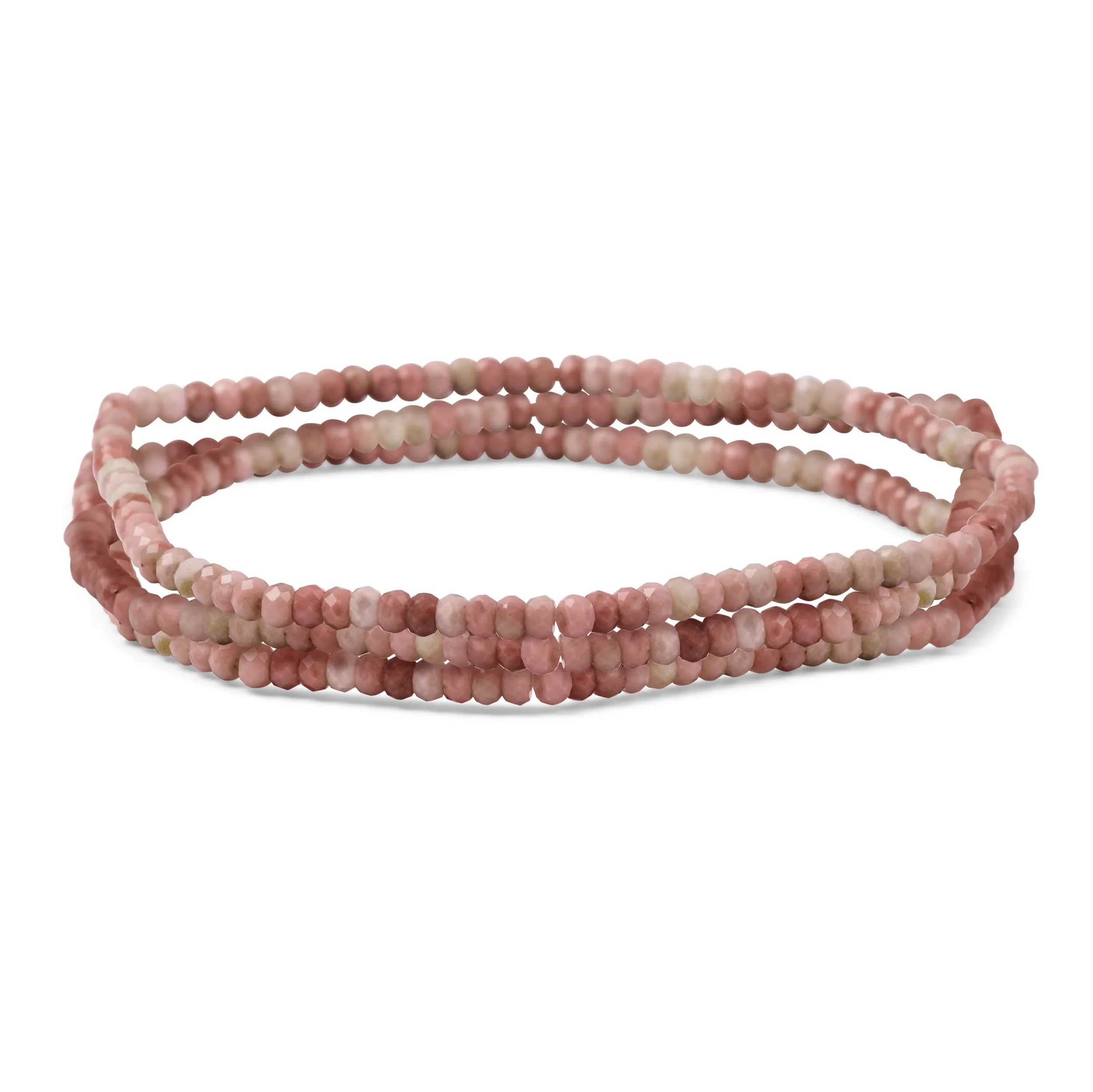 Genuine Ruby Zoisite Ombre Seed Beads Stretch Bracelet Set of 3 Strands