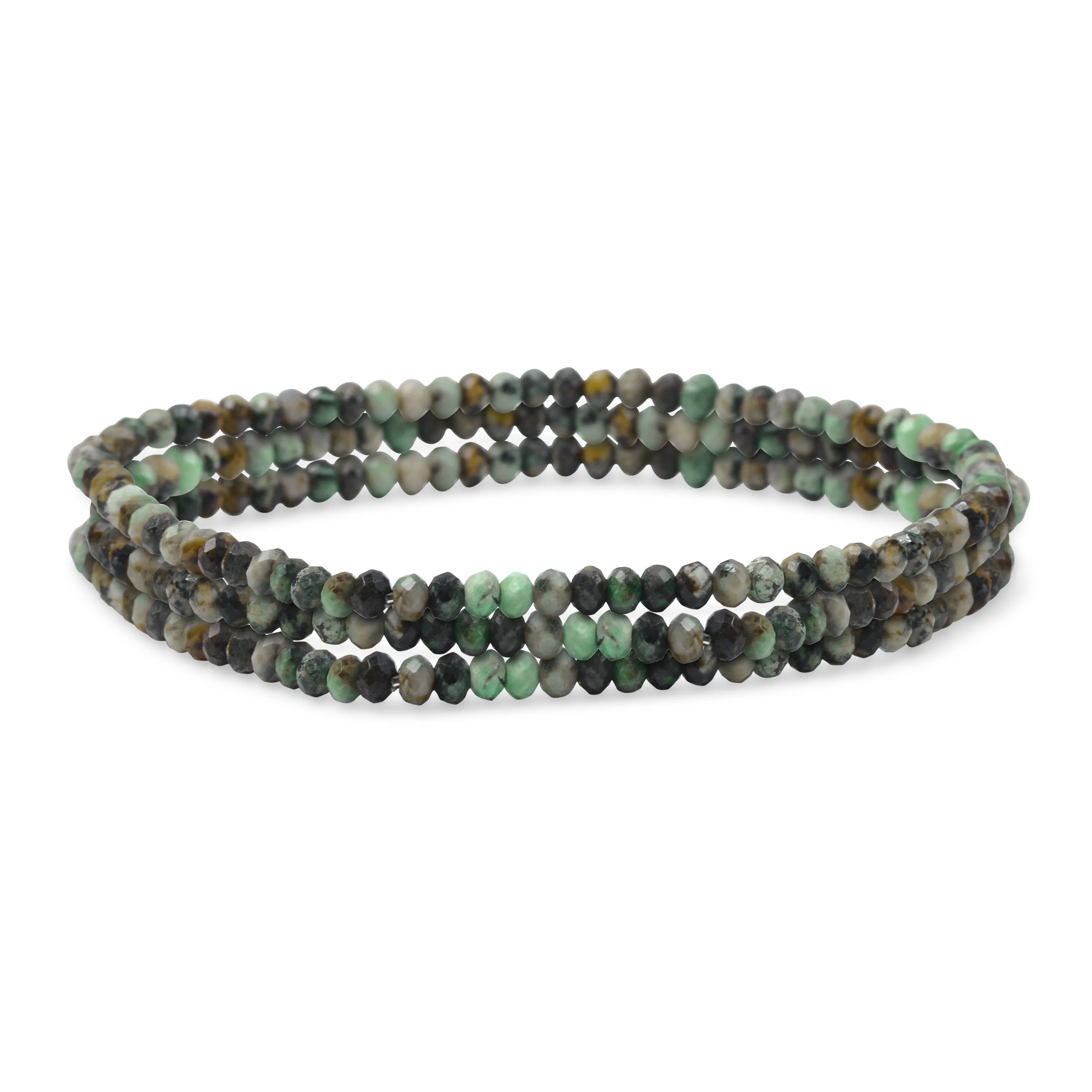 Genuine Ruby Zoisite Ombre Seed Beads Stretch Bracelet Set of 3 Strands