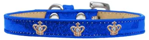 Gold Crown Widget Dog Collar Blue Ice Cream Size 14