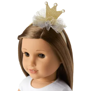 Gold Glitter Crown Headband for 18-inch Dolls