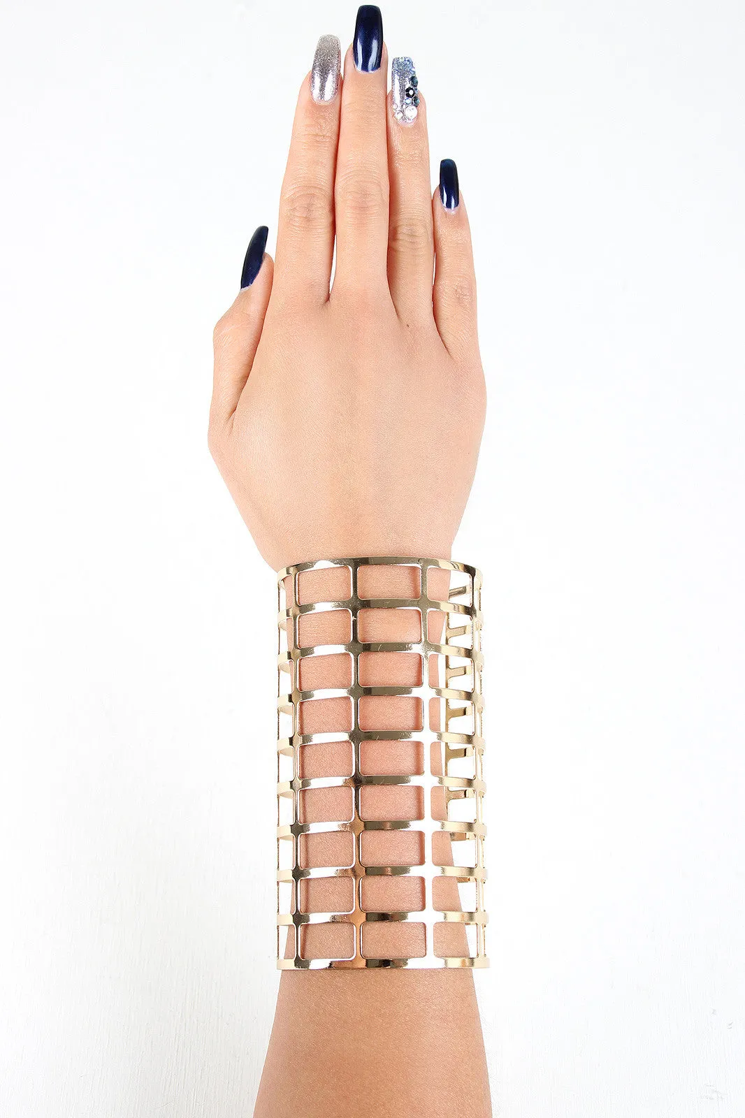 Grid Caged Arm Cuff Bracelet