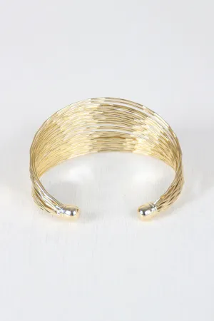 Hammered Wire Open Cuff Bracelet