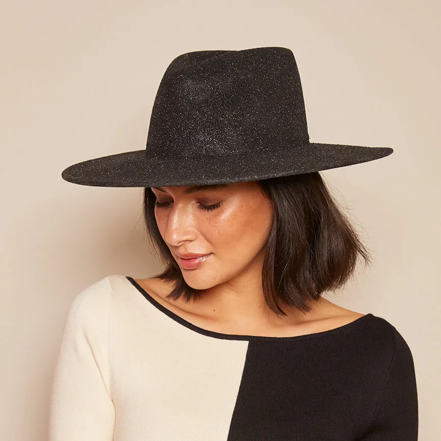 Harlowe Glitter Wool Felt Fedora