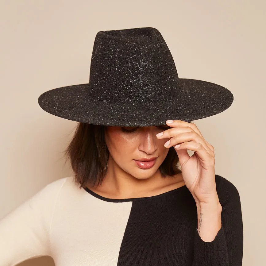 Harlowe Glitter Wool Felt Fedora