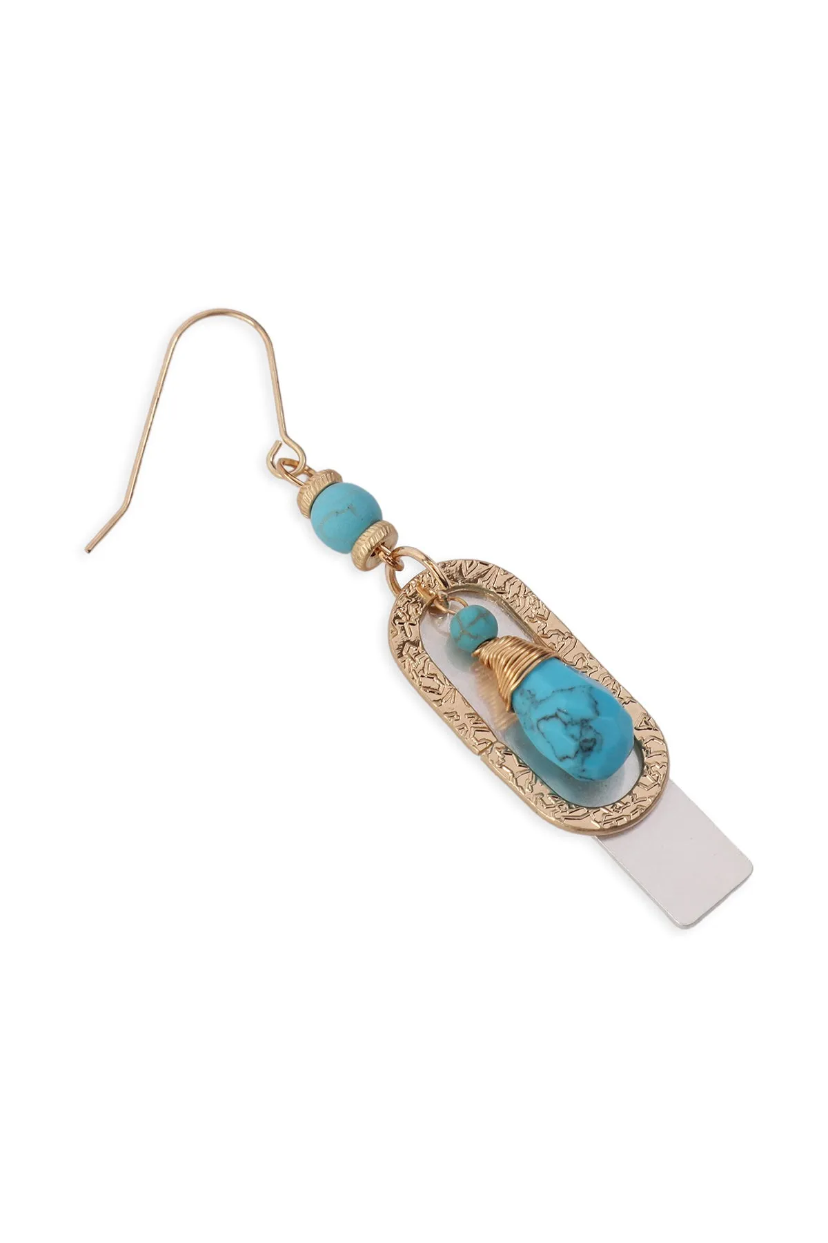 Hde3098 - Stone Charm Drop Earrings