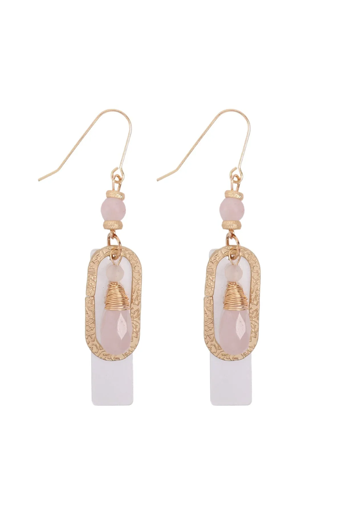 Hde3098 - Stone Charm Drop Earrings