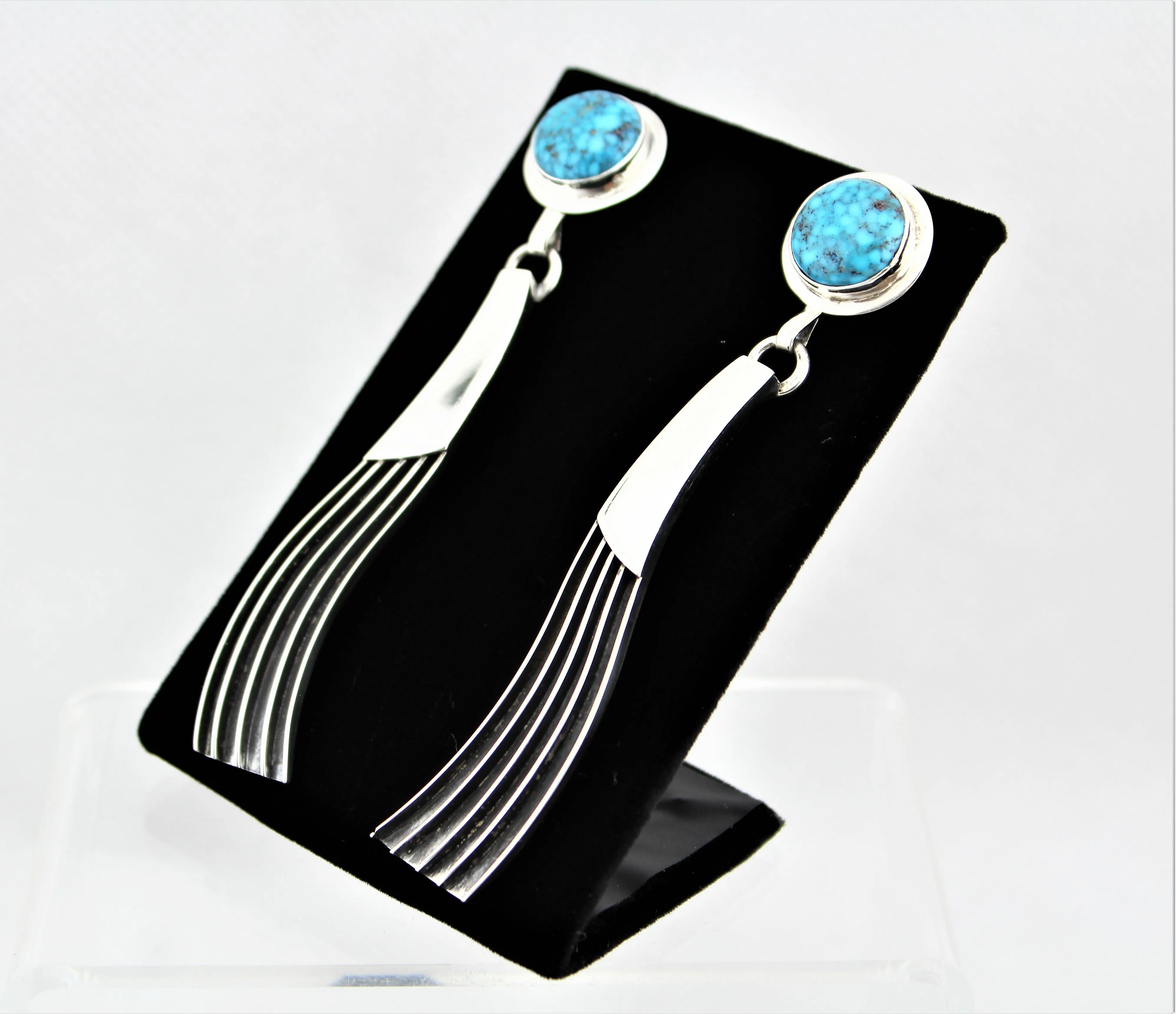 Jack Tom Sterling Turquoise Earrings