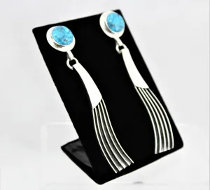 Jack Tom Sterling Turquoise Earrings