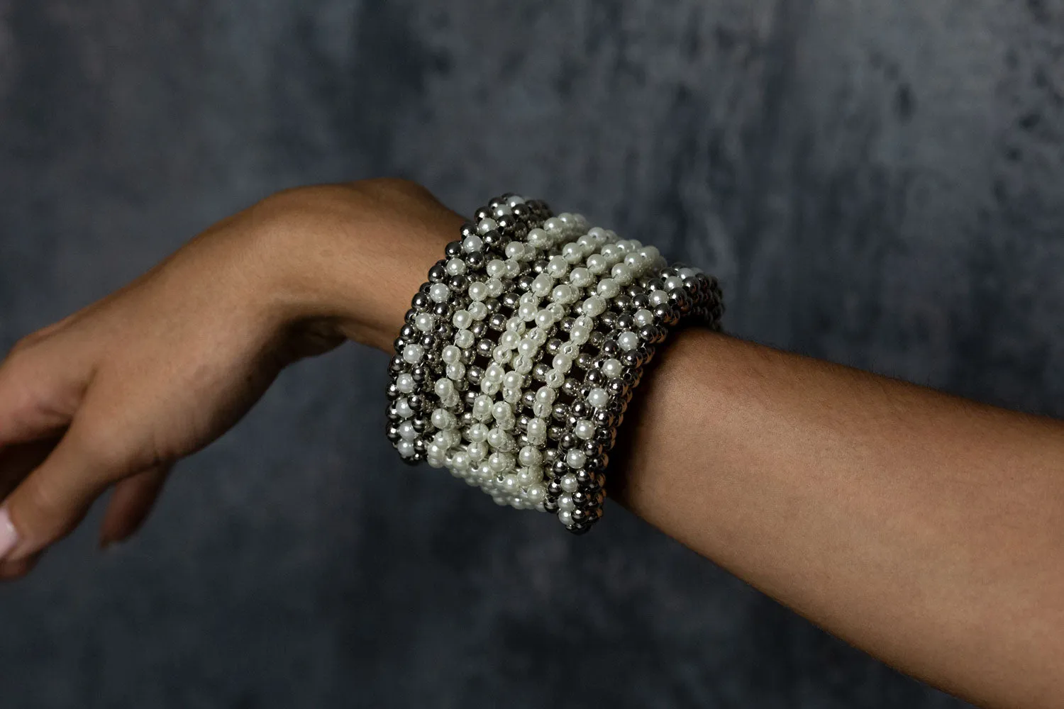 Khutulun Wide 4D Cuff in Pearl