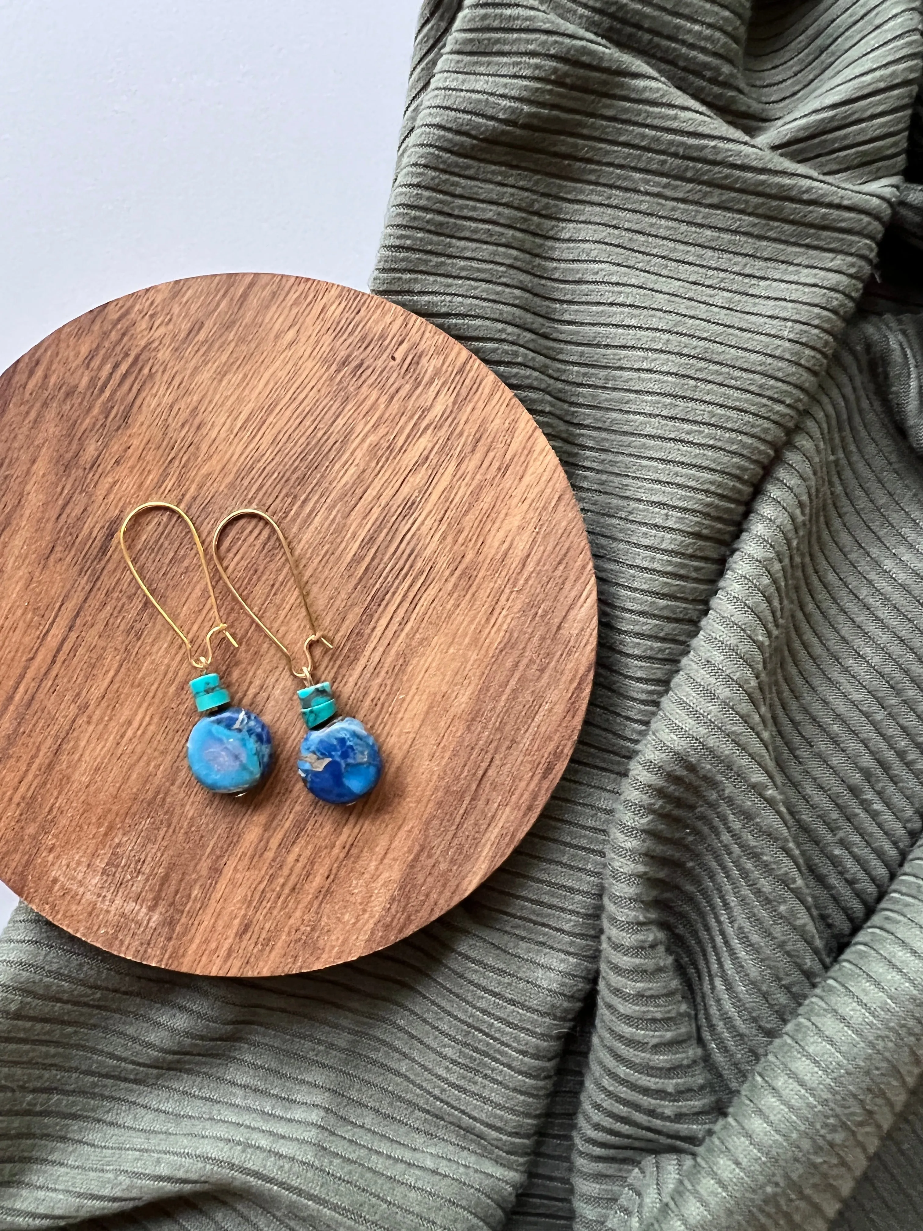 Lake | Ocean Jasper   Turquoise Earrings