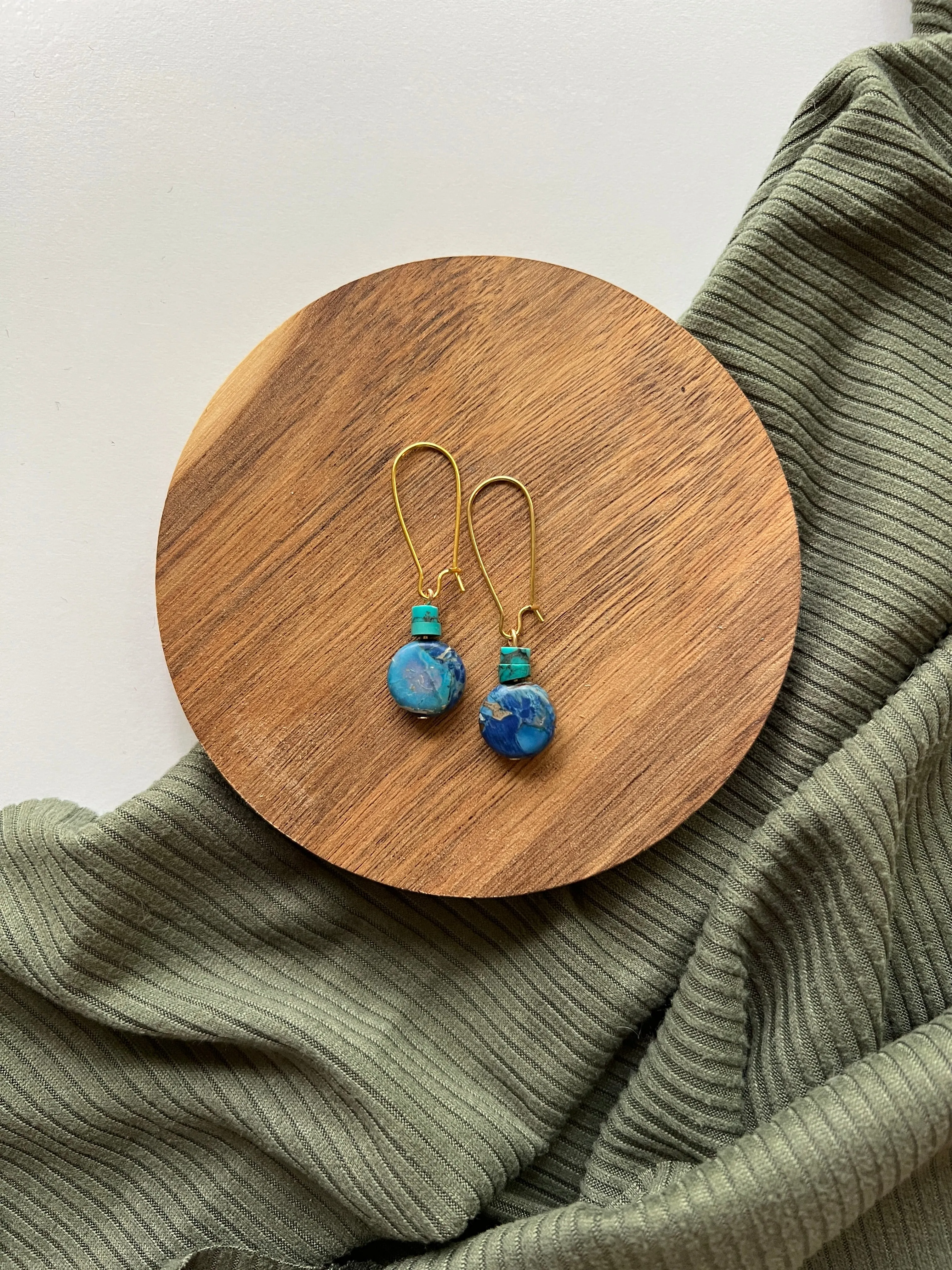 Lake | Ocean Jasper   Turquoise Earrings