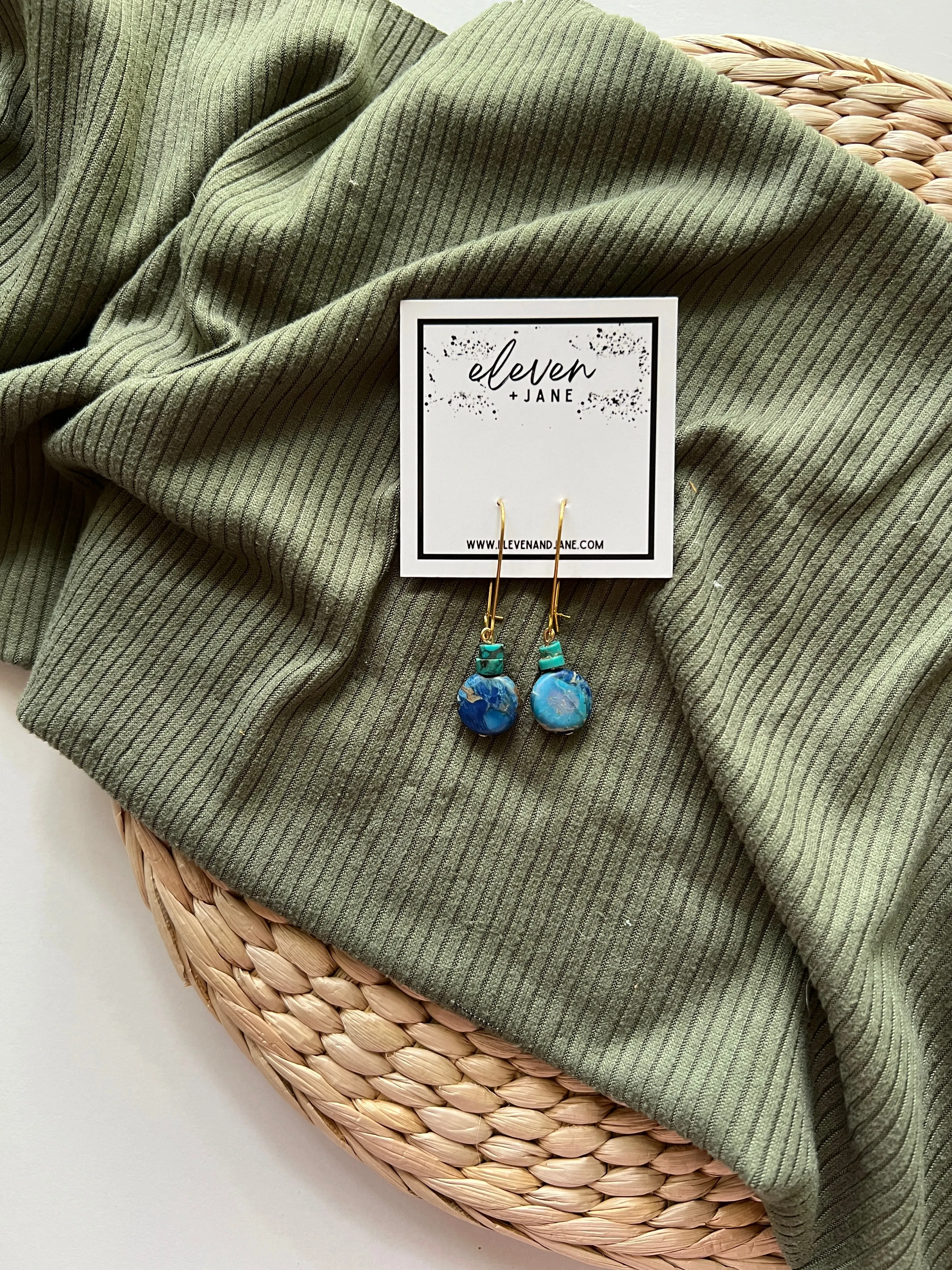 Lake | Ocean Jasper   Turquoise Earrings