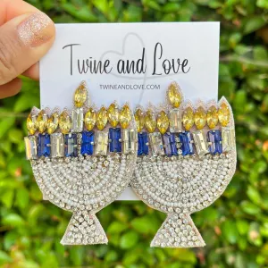 Light the Menorah Beaded Earrings