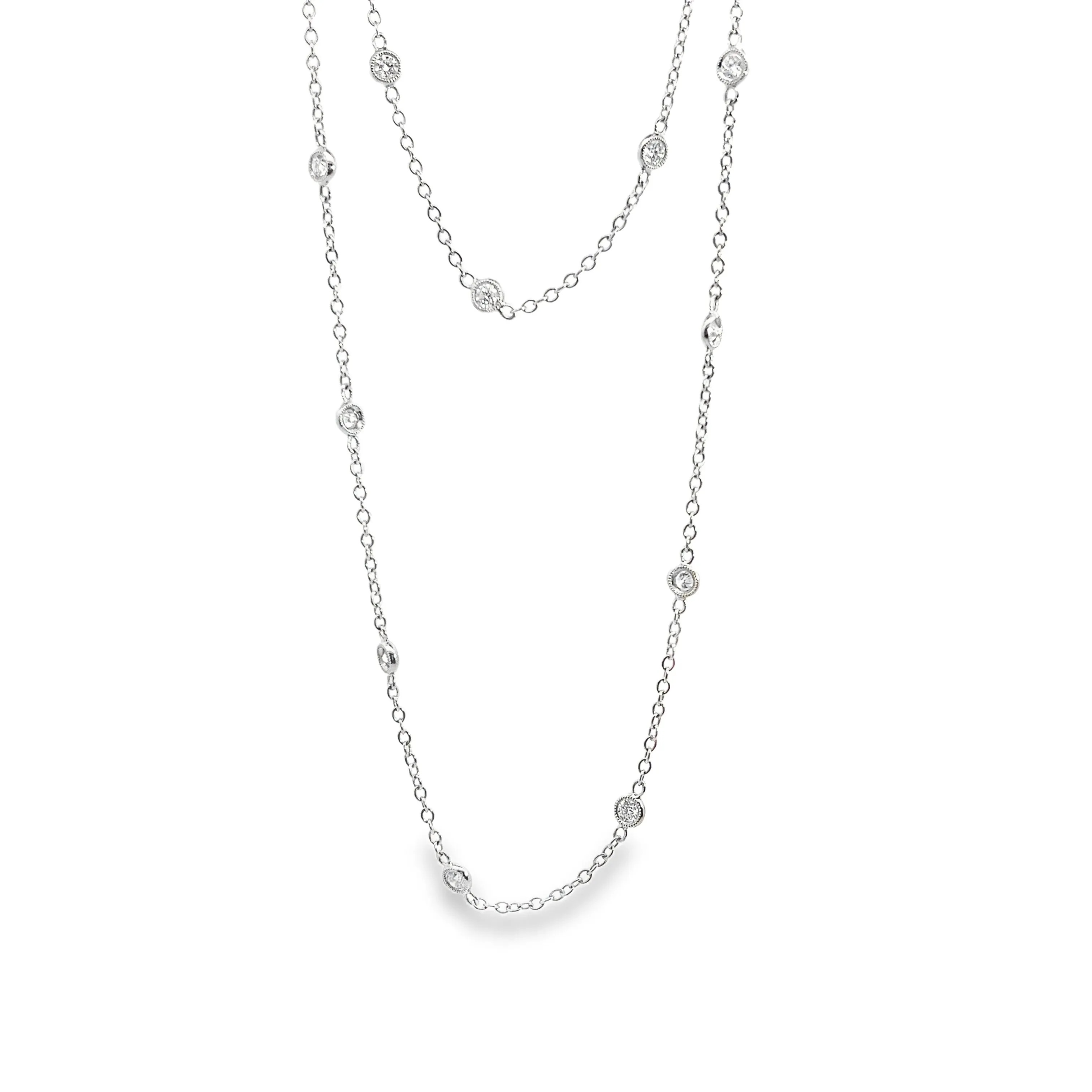 Long Diamond Bezel by the yard Necklace