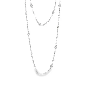 Long Diamond Bezel by the yard Necklace