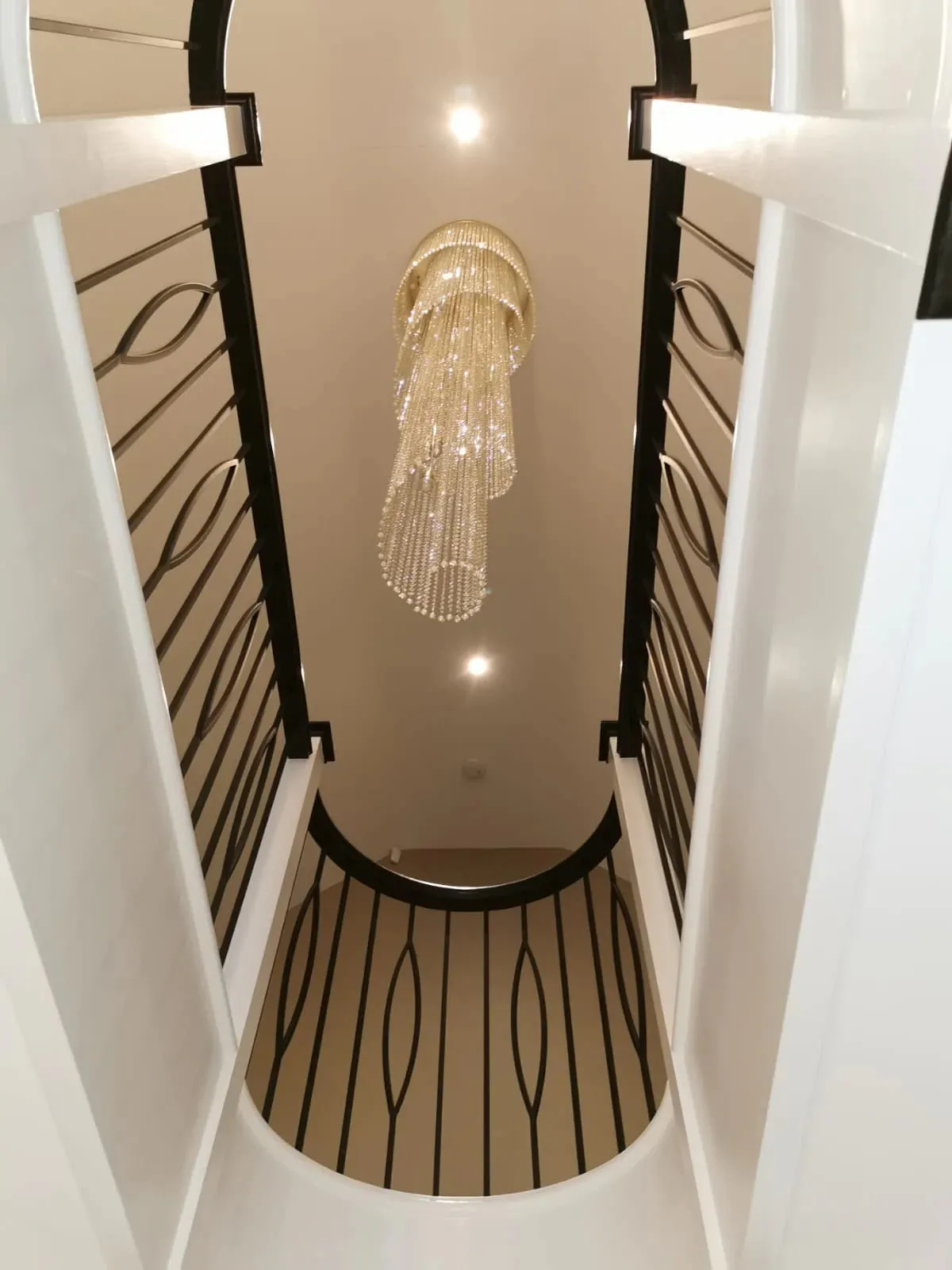 Long Stairwell Hallway Crystal Waterfall Chandelier In Asfour Crystal Stunning Twister Chandelier