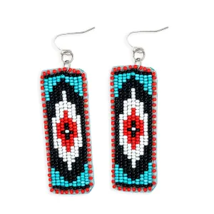 Love Thee Only Beaded Earrings In Ebony & Red