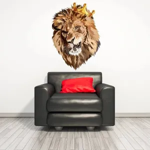 Luxury Lion Crown Wall Decal - Vinyl Adhesive Wall Art Sticker