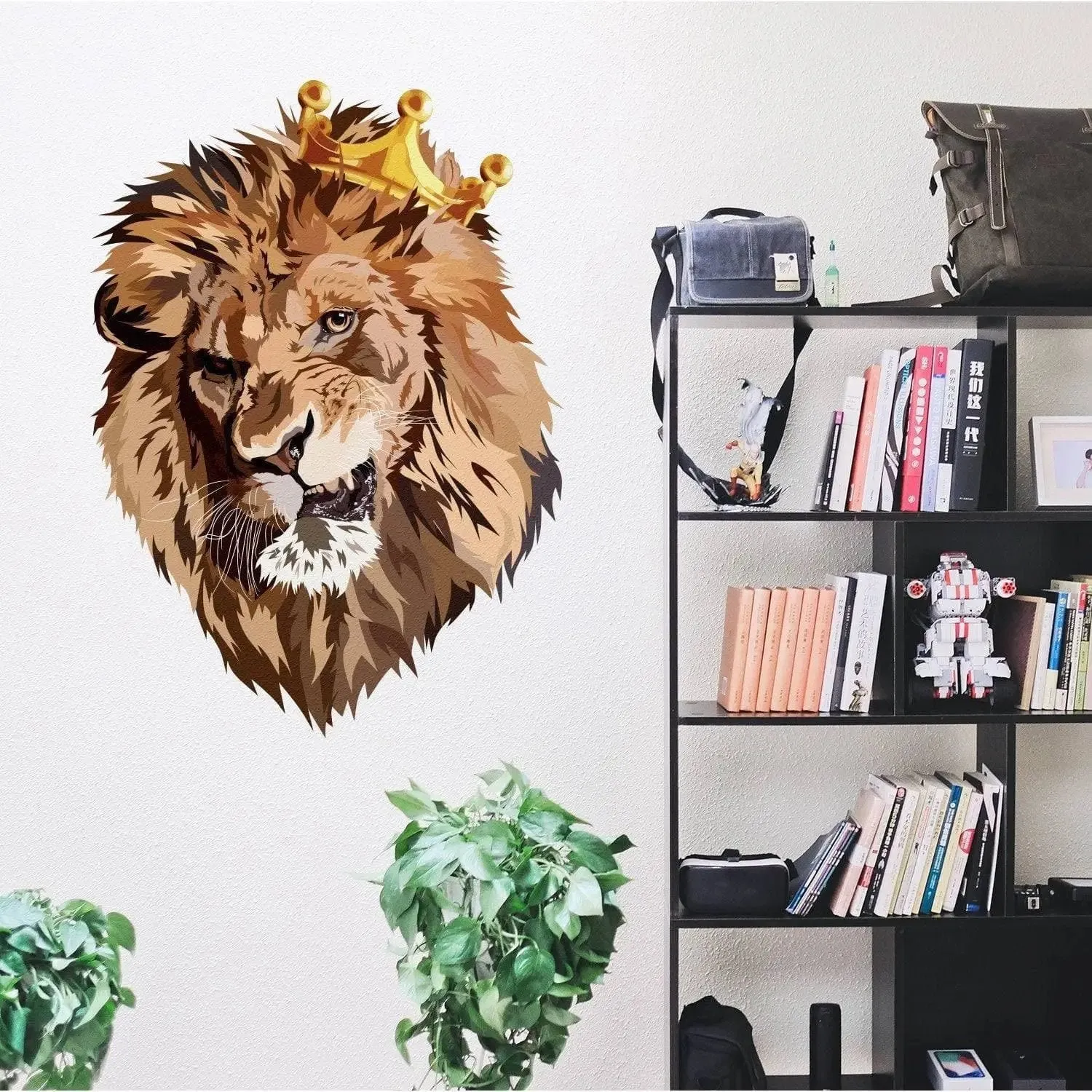 Luxury Lion Crown Wall Decal - Vinyl Adhesive Wall Art Sticker