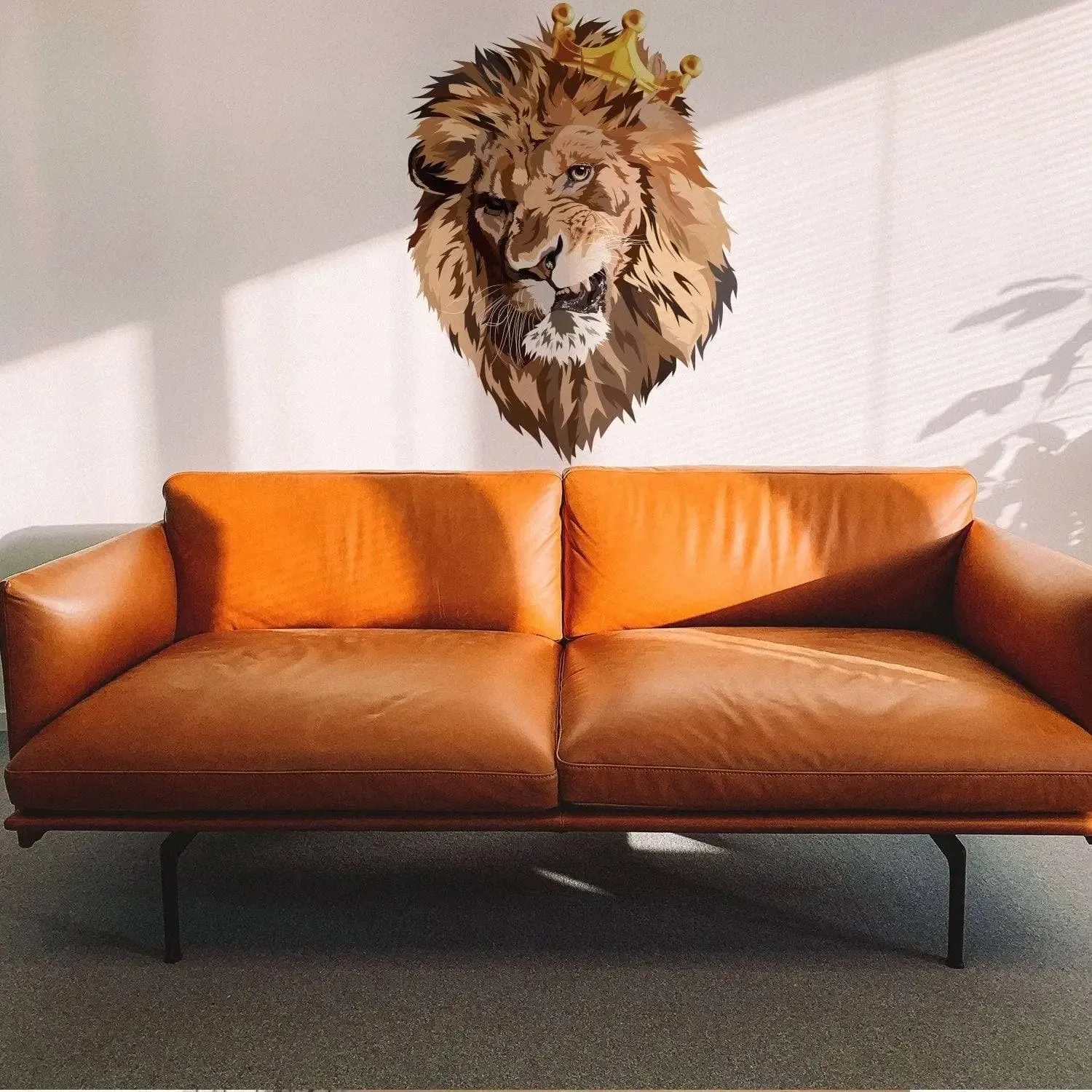 Luxury Lion Crown Wall Decal - Vinyl Adhesive Wall Art Sticker