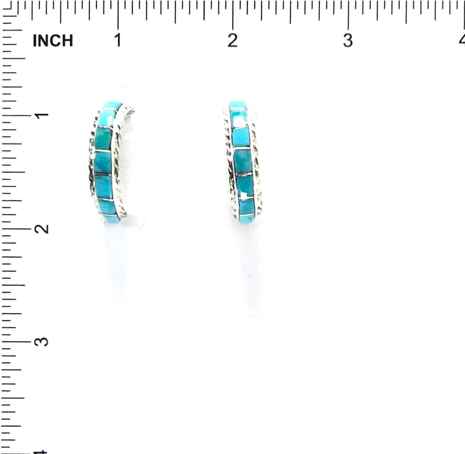 Malcolm Chavez Turquoise Half Hoop Earrings