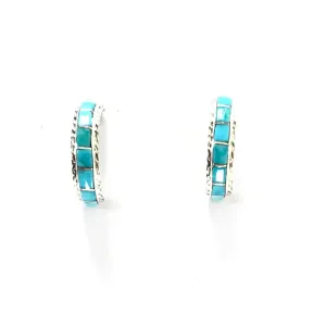 Malcolm Chavez Turquoise Half Hoop Earrings