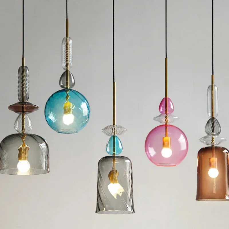 Mansion Nordic Glass Pendant Chandelier in Macaron Colors