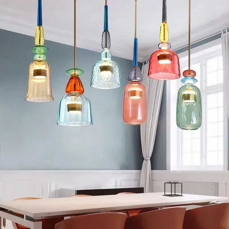 Mansion Nordic Glass Pendant Chandelier in Macaron Colors