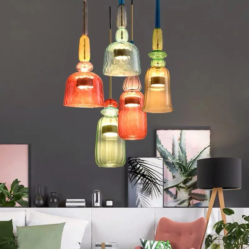 Mansion Nordic Glass Pendant Chandelier in Macaron Colors