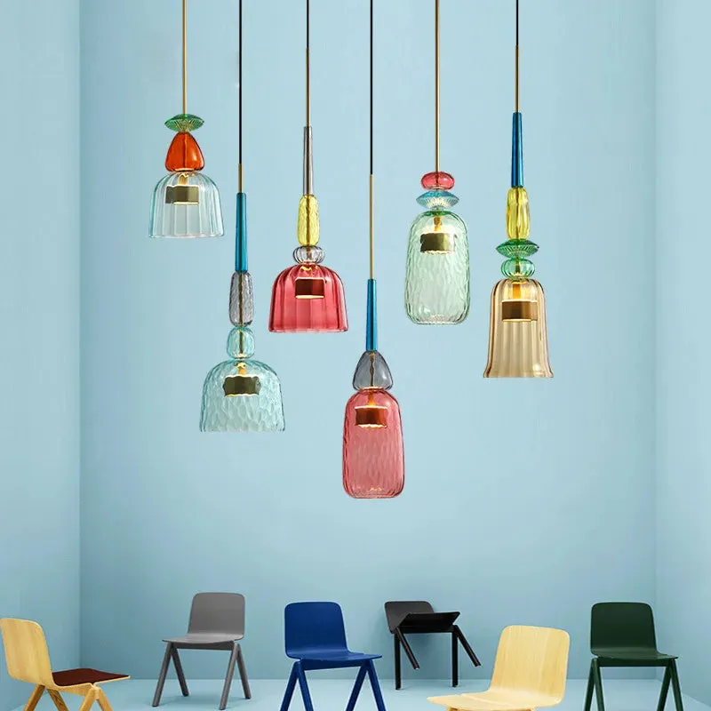 Mansion Nordic Glass Pendant Chandelier in Macaron Colors