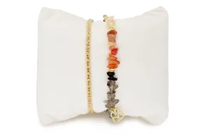 Margold 2 Layer Gemstone Bracelet Stack