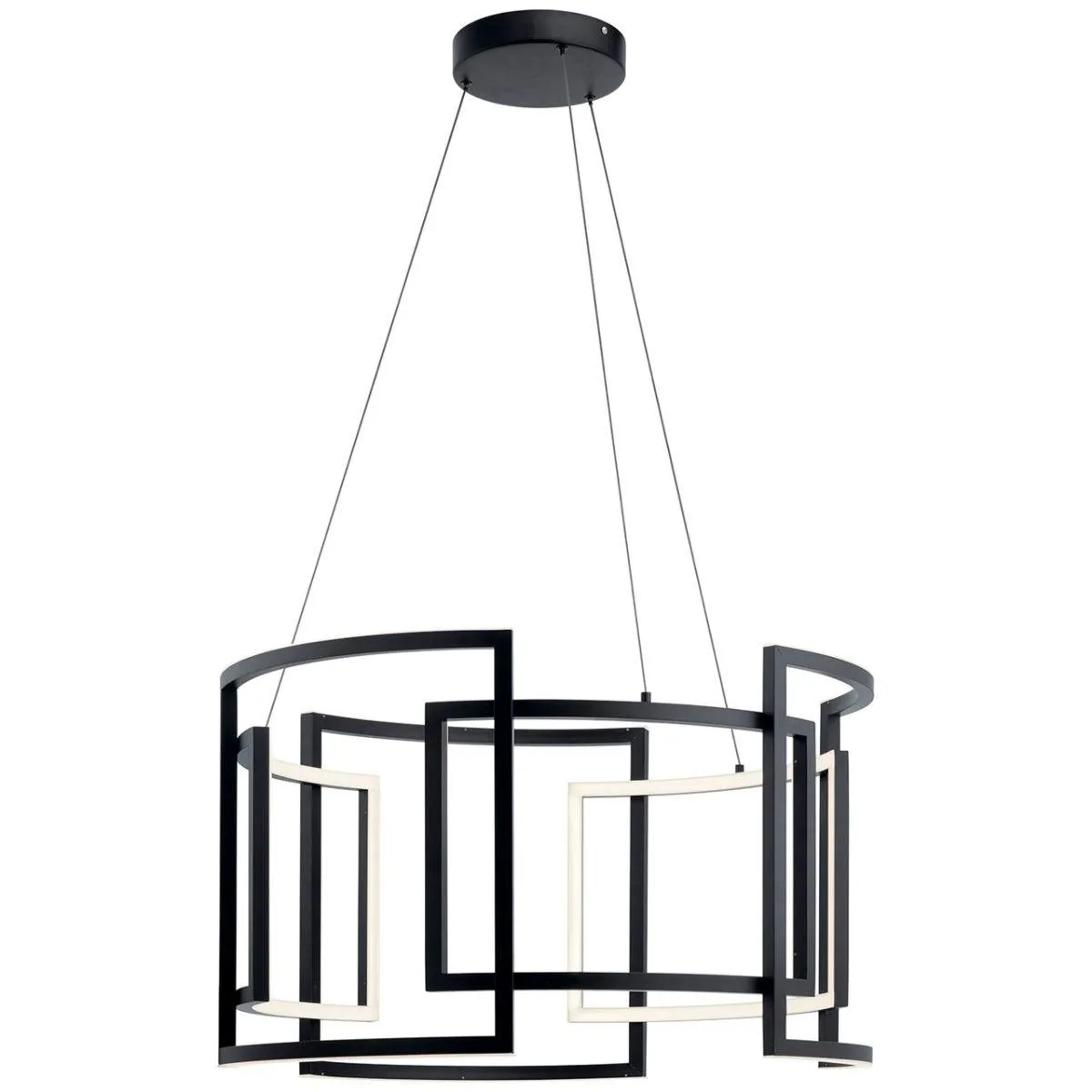 Melko 32 In. 9 Lights LED Pendant Light Black Finish