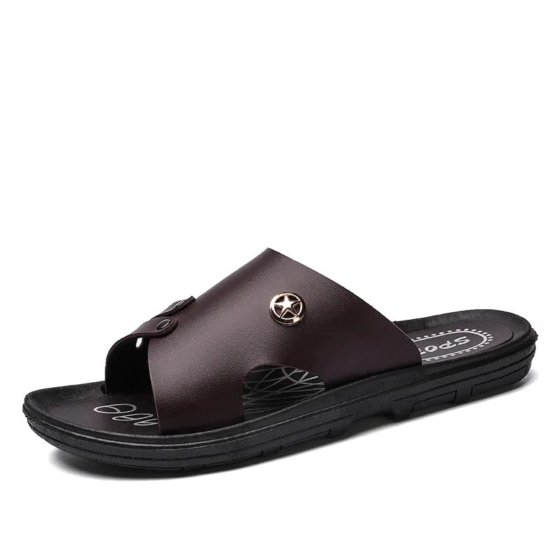 Men's Stylish Non-Slip Leather Beach Sandals