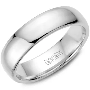 Men's Traditional White Gold Wedding Band