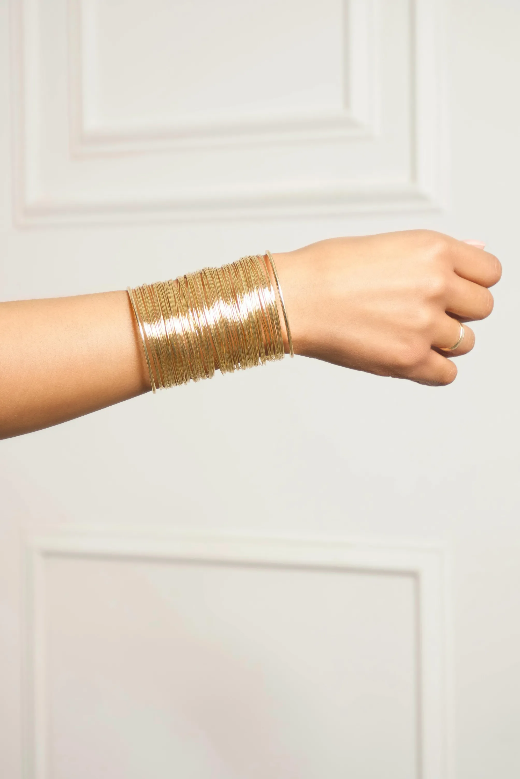 Metallic Gold Multi Strand Arm Cuff Bracelet