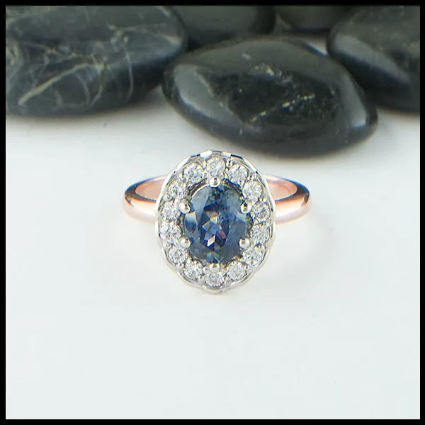 Montana Sapphire Halo Ring