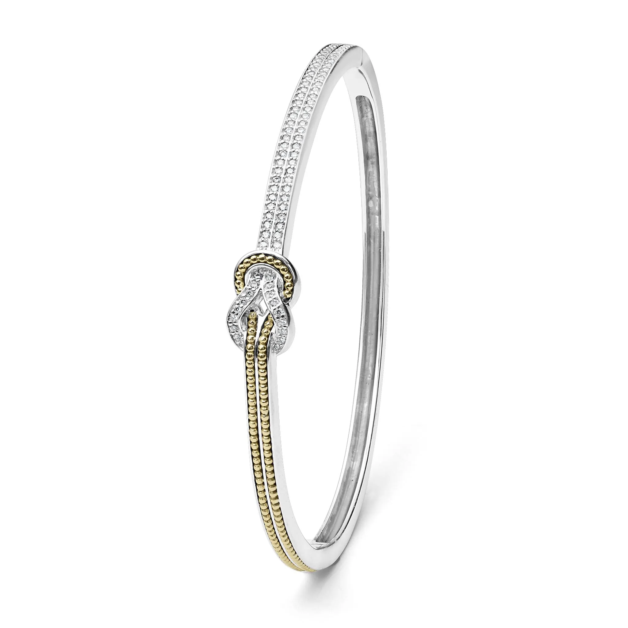 Newport Two-Tone Knot Diamond Cuff Bracelet