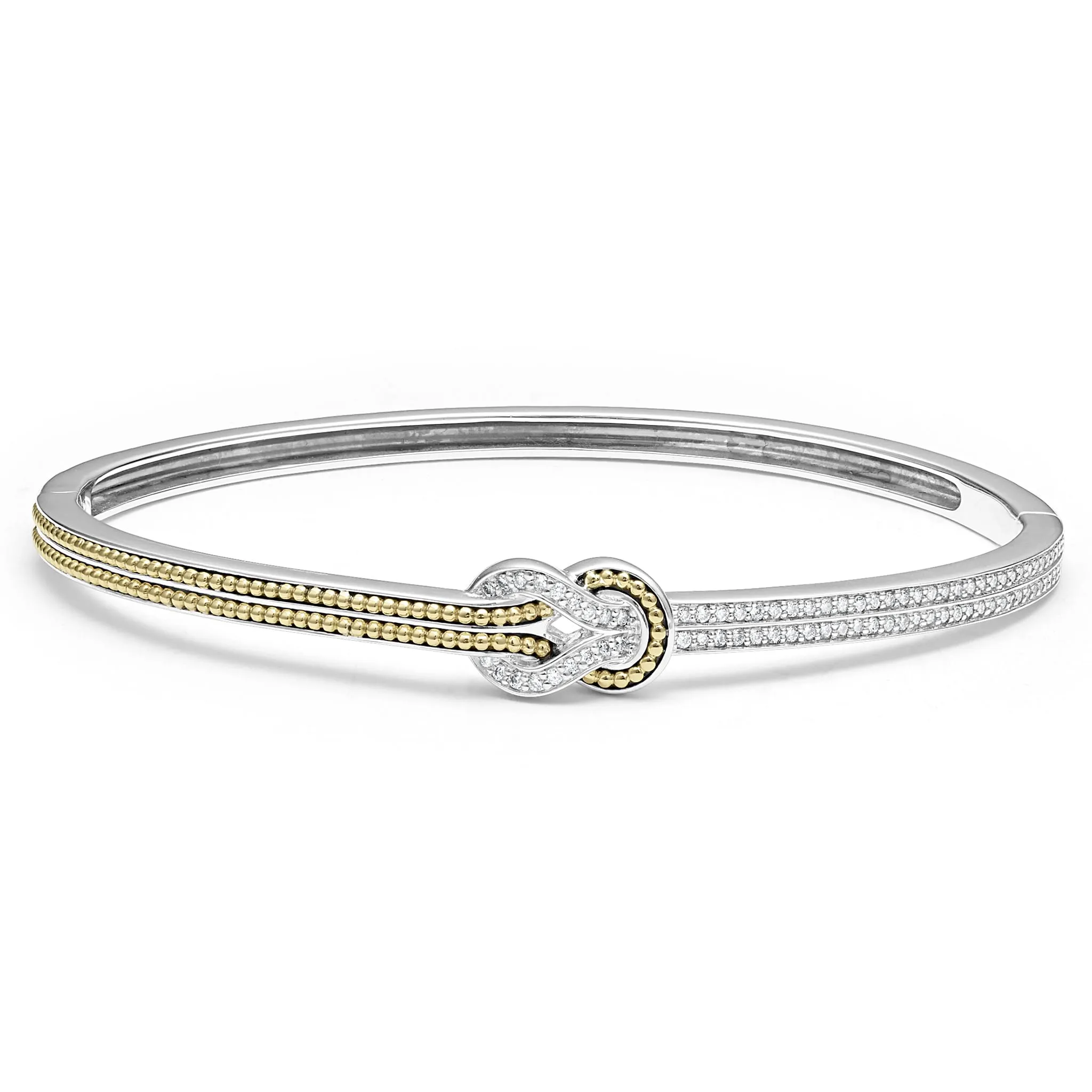 Newport Two-Tone Knot Diamond Cuff Bracelet